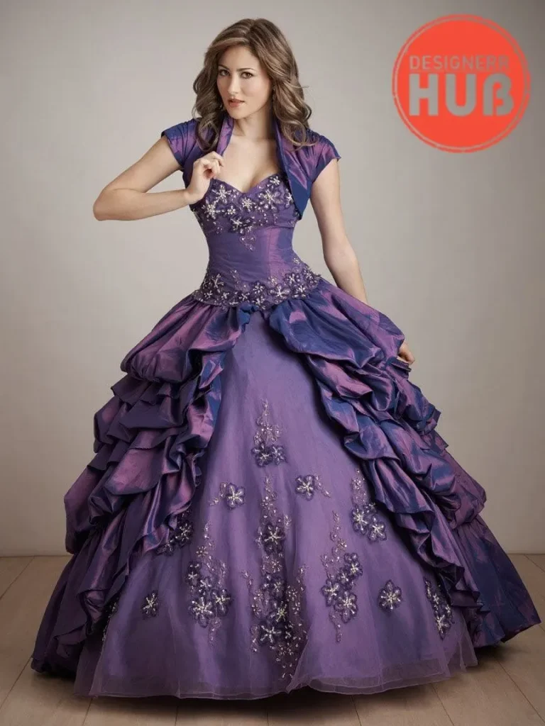 This gown design is characterized by its fitted bodice and flared skirt that resembles the shape of the letter "A". It's a versatile design that looks great on all body types.